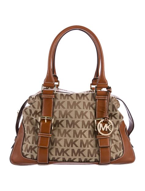 michael kors monogram|michael kors canvas shoulder bag.